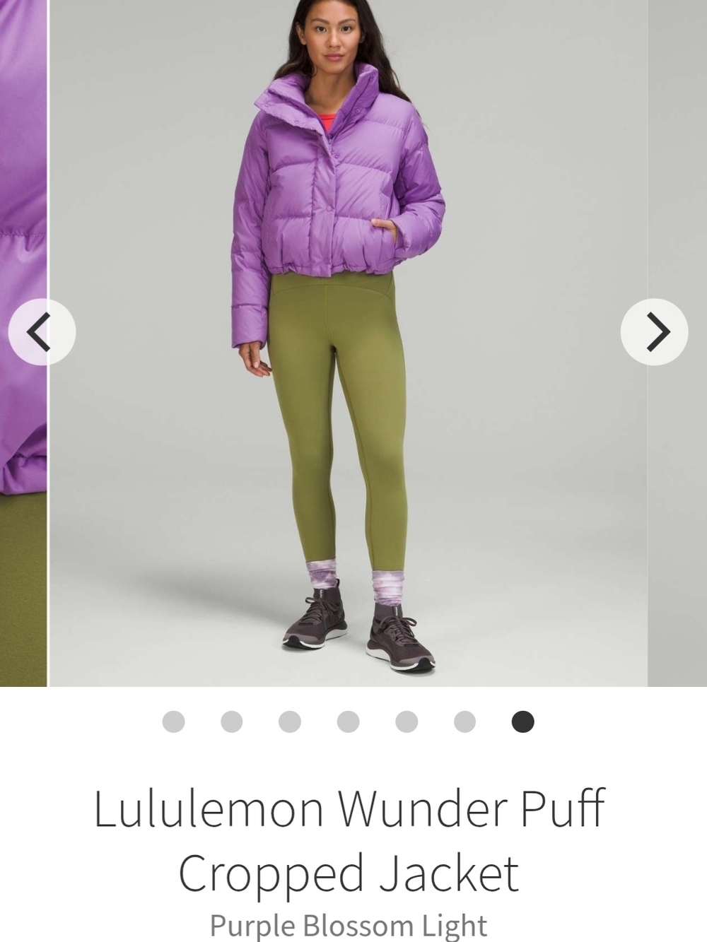 Lululemon Wonder Puff Cropped Jacket Blossom Light Wunder Puff Cropped Jacket